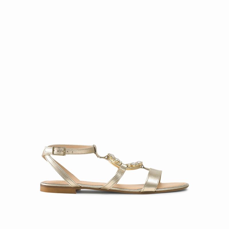 Russell & Bromley Empress Womens Jewel Trim Sandals Metallic |JFD4514SZ|